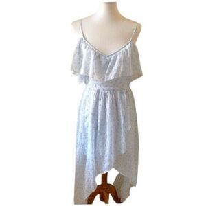 Abercrombie & Fitch Off the‎ Shoulder High Low Blue Dress Chiffon Size XS